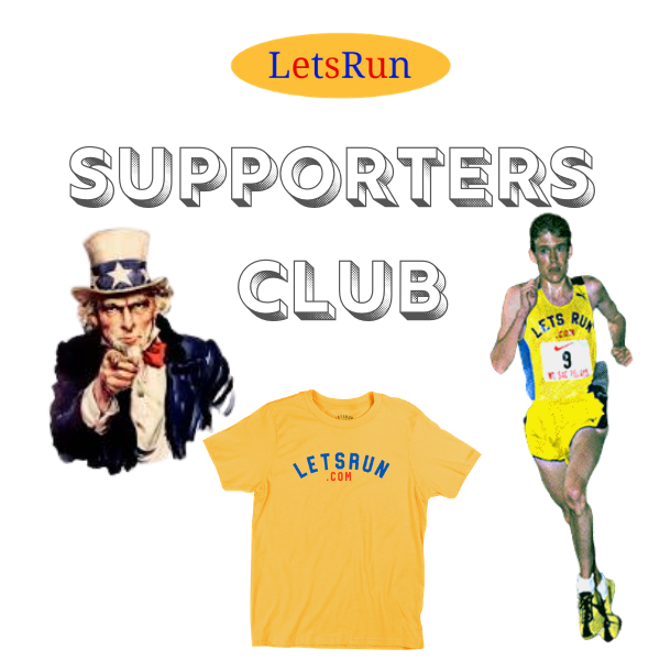 FREE LetsRun.com Shirt + 1  Year Supporters Club Membership - Black Friday Week 25% Off
